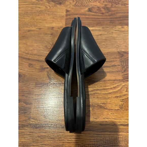 Karl Lagerfeld Paris Women's Gloria Leather Slides Black Size 6M NWT Minimalist - Picture 6 of 8